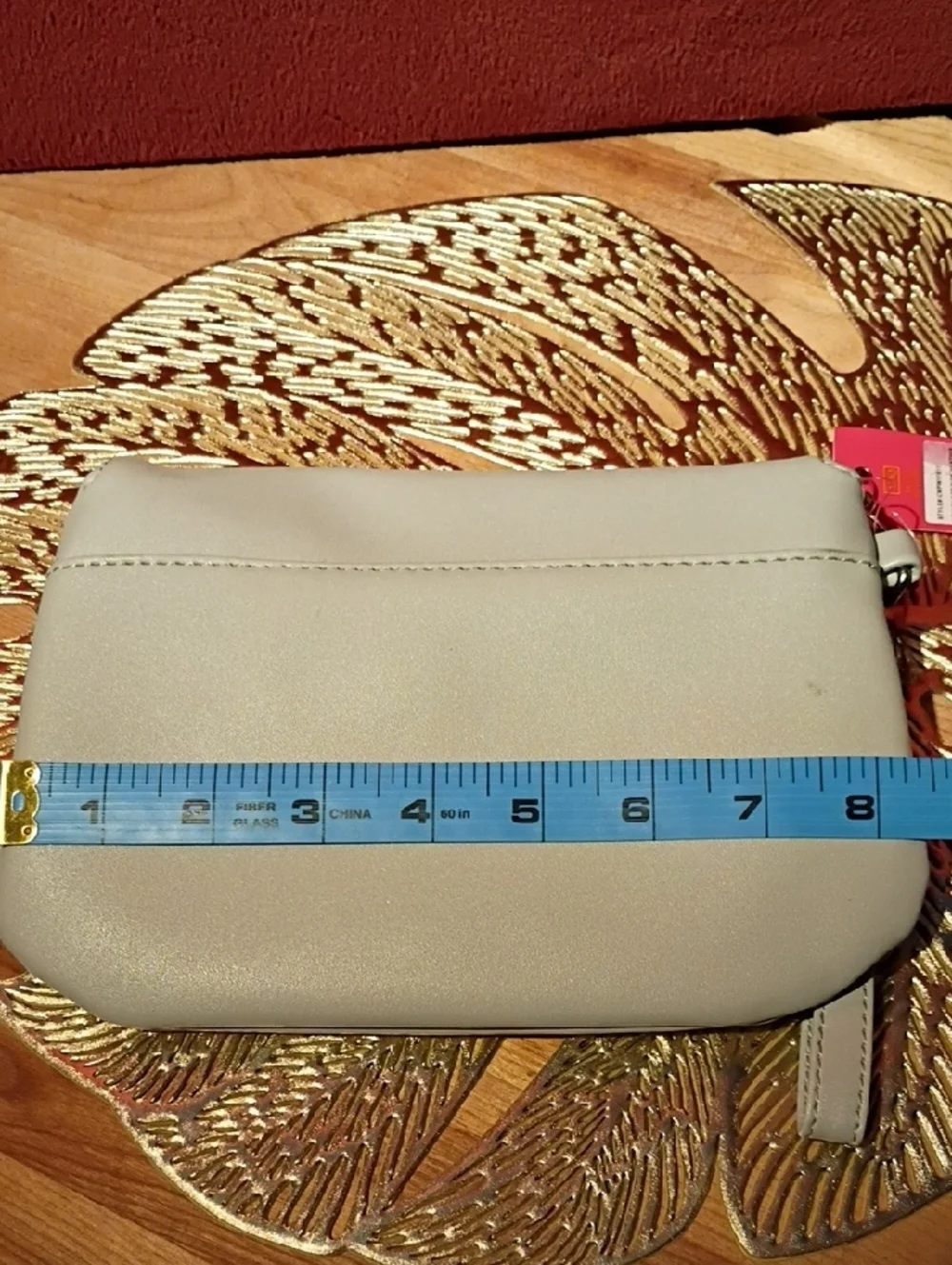 Catherine Malandrino Cream Faux Leather Wristlet Clutch